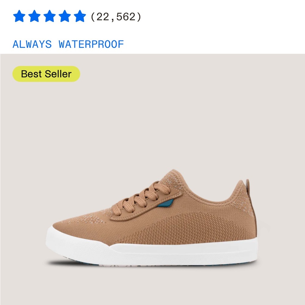 NEW Vessi Weekend Sneaker Oak Brown Waterproof